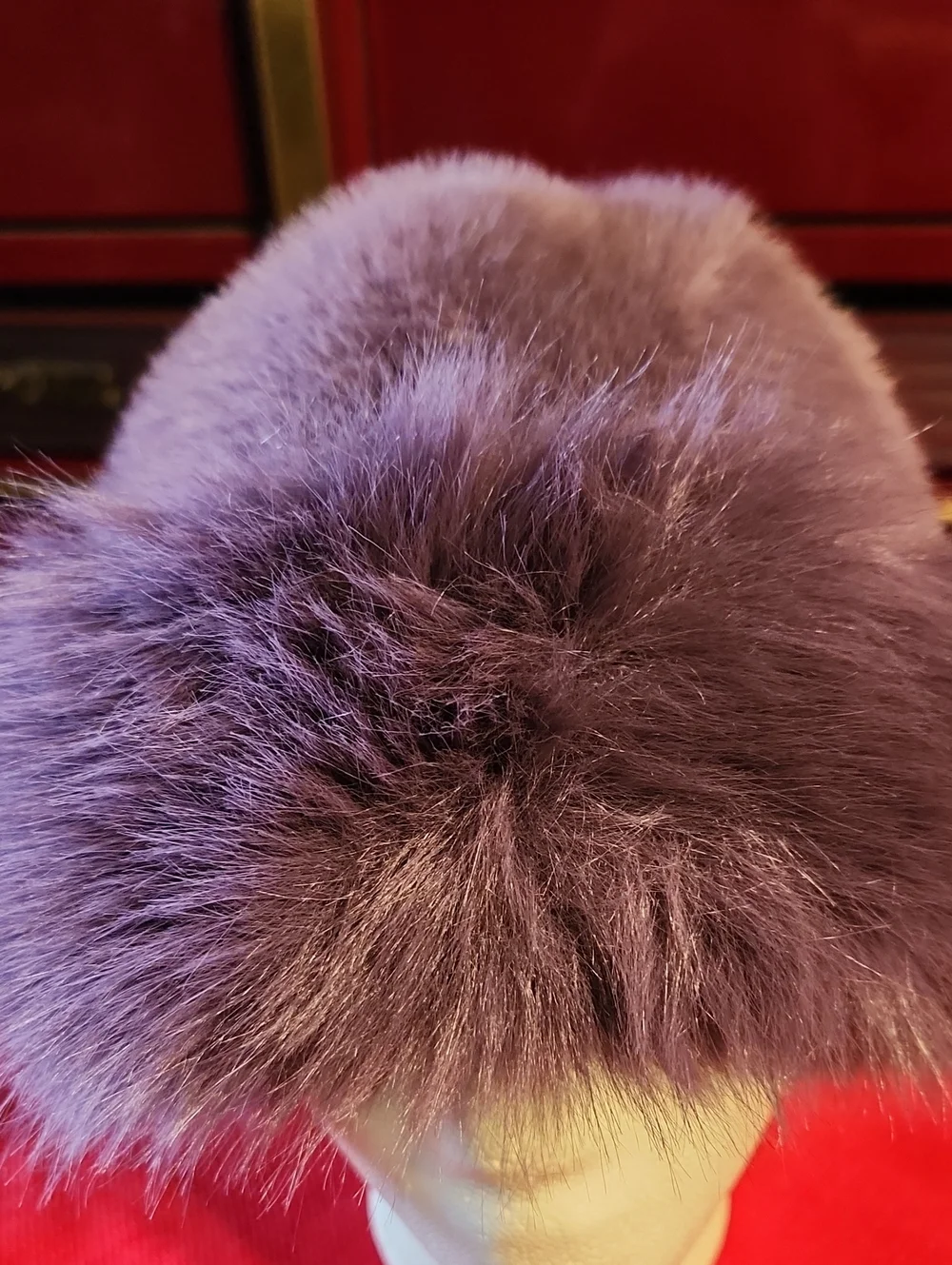 Purple Faux Fur Winter Hat- Women Hair Accessory